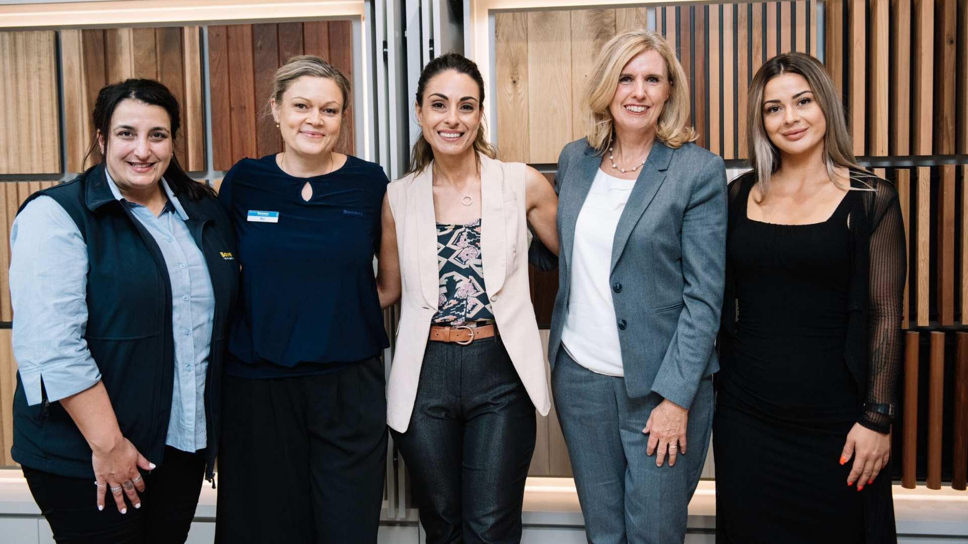 Women in Trade Image of Guest Speakers (from left to right): Jeanette Taliana, Melissa Moore, Vesna Brown, Fiona Nield and Stef Apostolidis