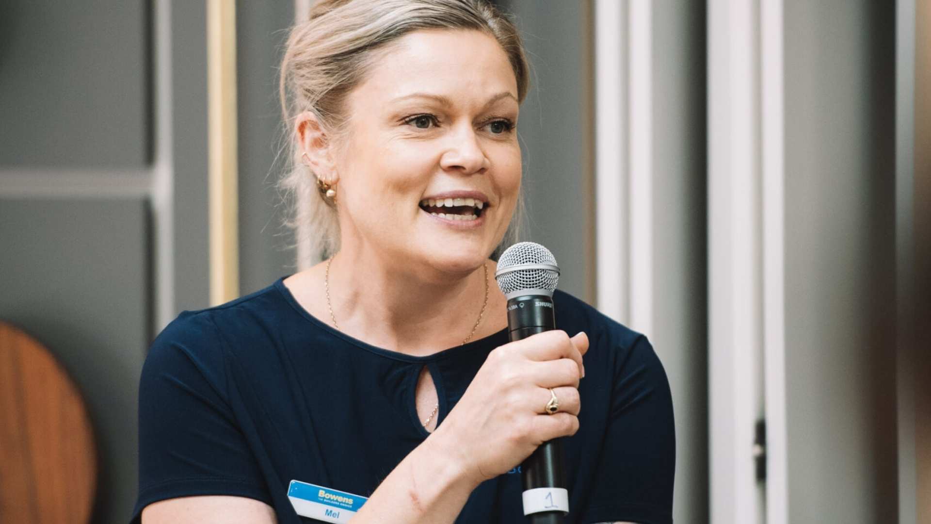Mel Moore speaking at the Women in Trade event.