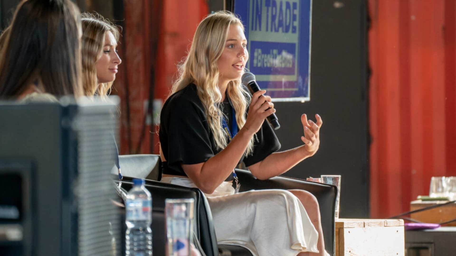 fourth year apprentice speaking during panel interview at Bowens Women in Trade 2022.