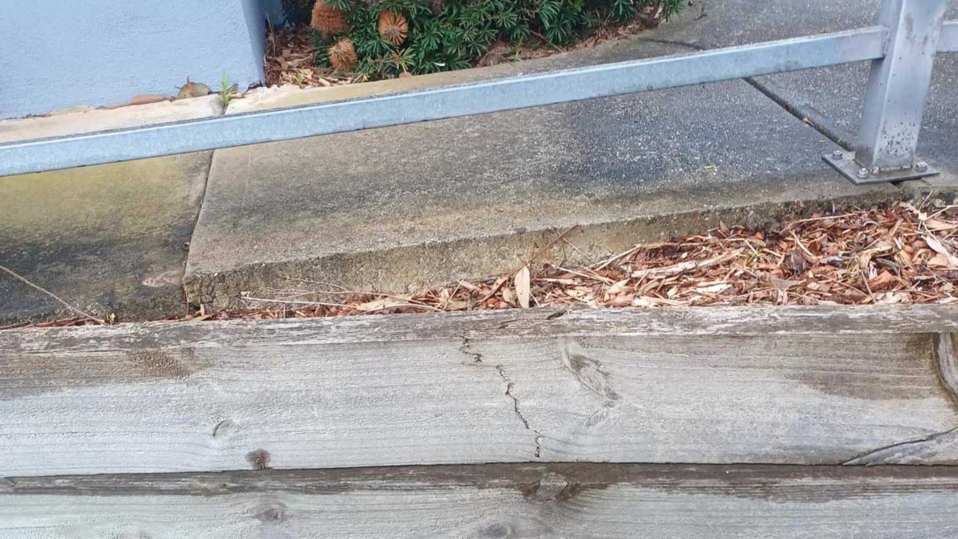 Treated pine sleeper used on retaining wall.