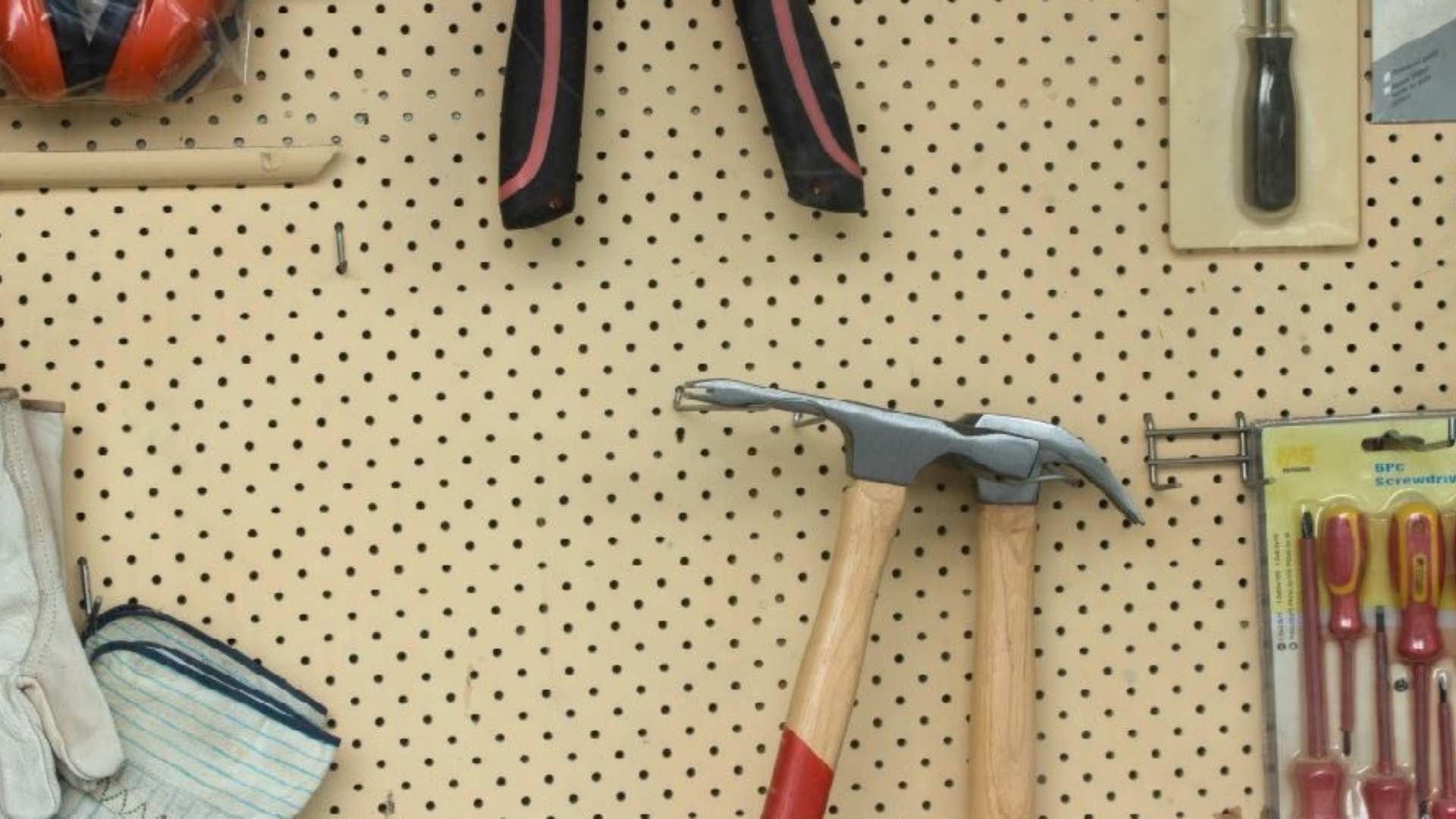 Tools on racks at Bowens store.
