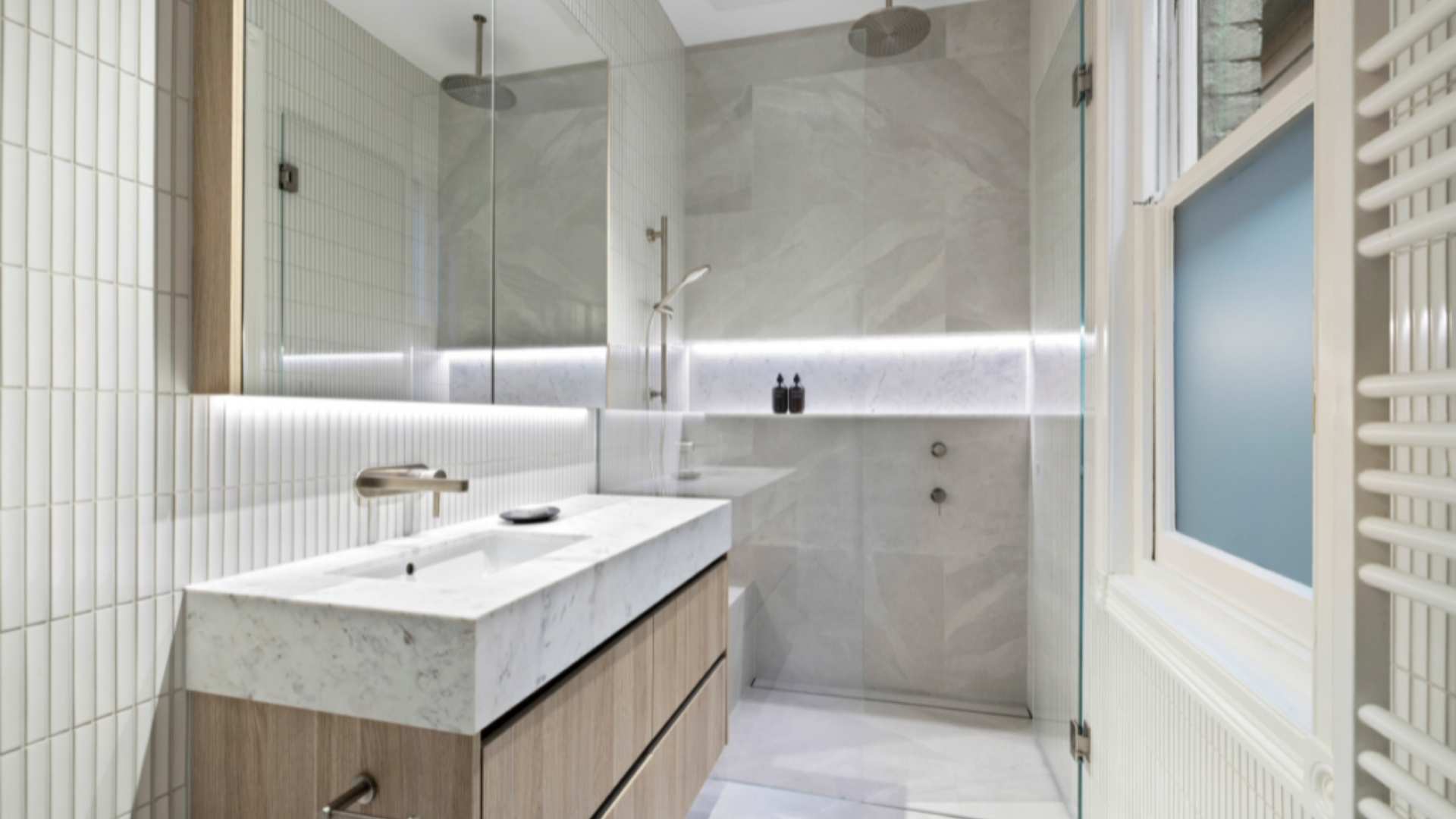 Bathroom in Jesse and Mels new home.
