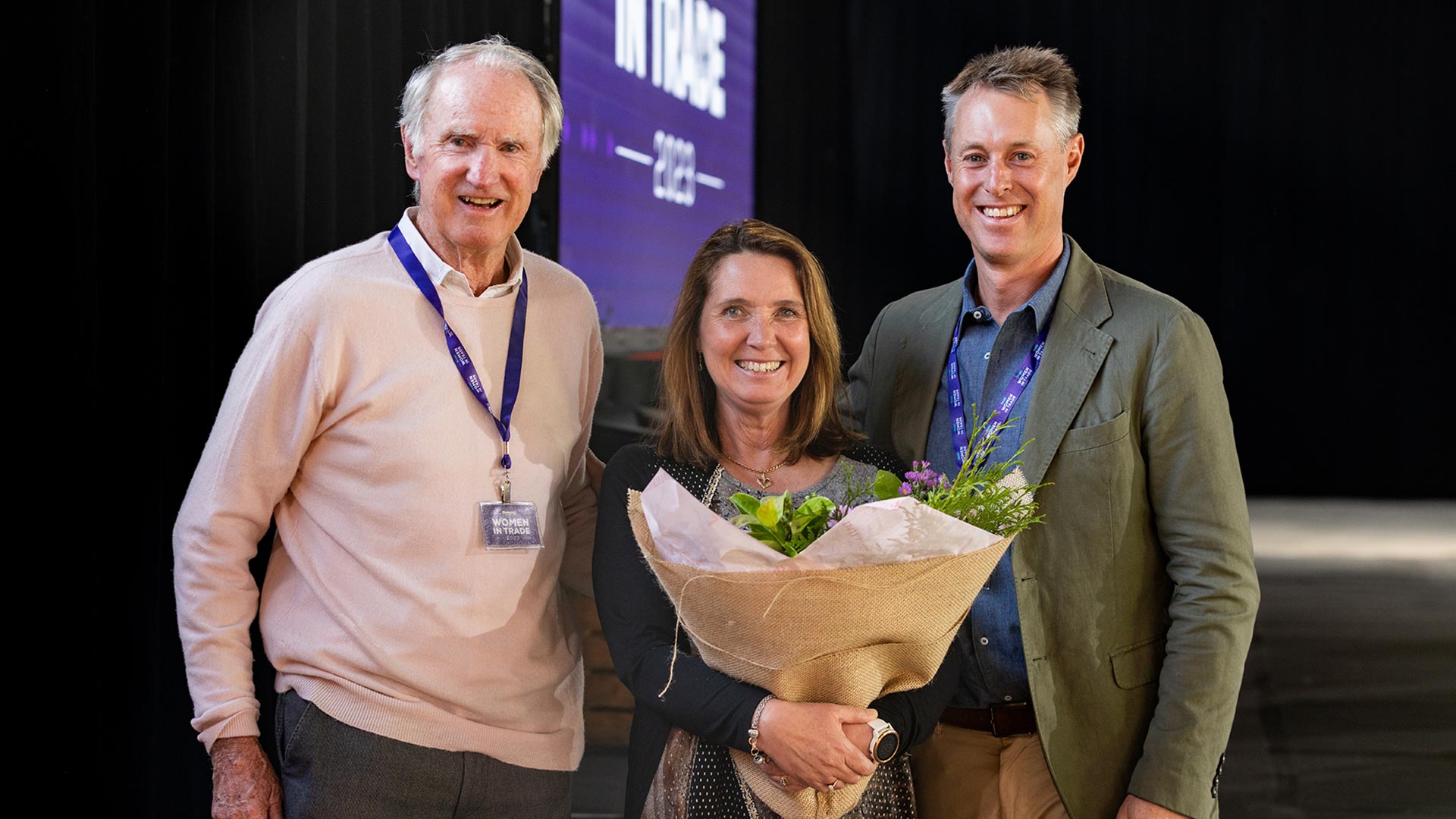 Jack Bowen (Bowens Chairman), Cathy Hollingworth (Belinda Jackson Award Winner 2023) & John Bowen (Managing Director).
