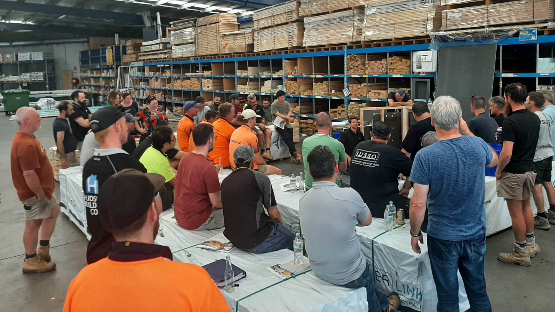 A group of builder attending the wedi certified workshop.