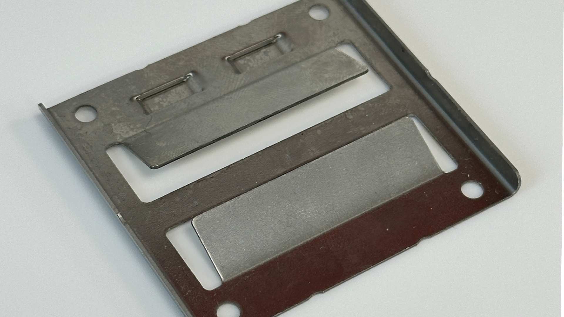 Close up of click in system bracket.
