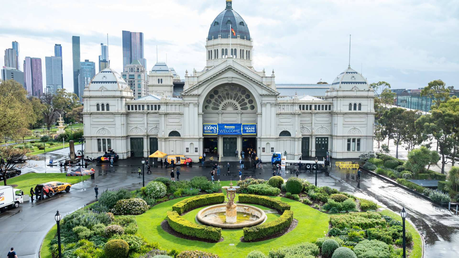 Bowens Building + Innovation Expo held at Royal Exhibition Building front on.