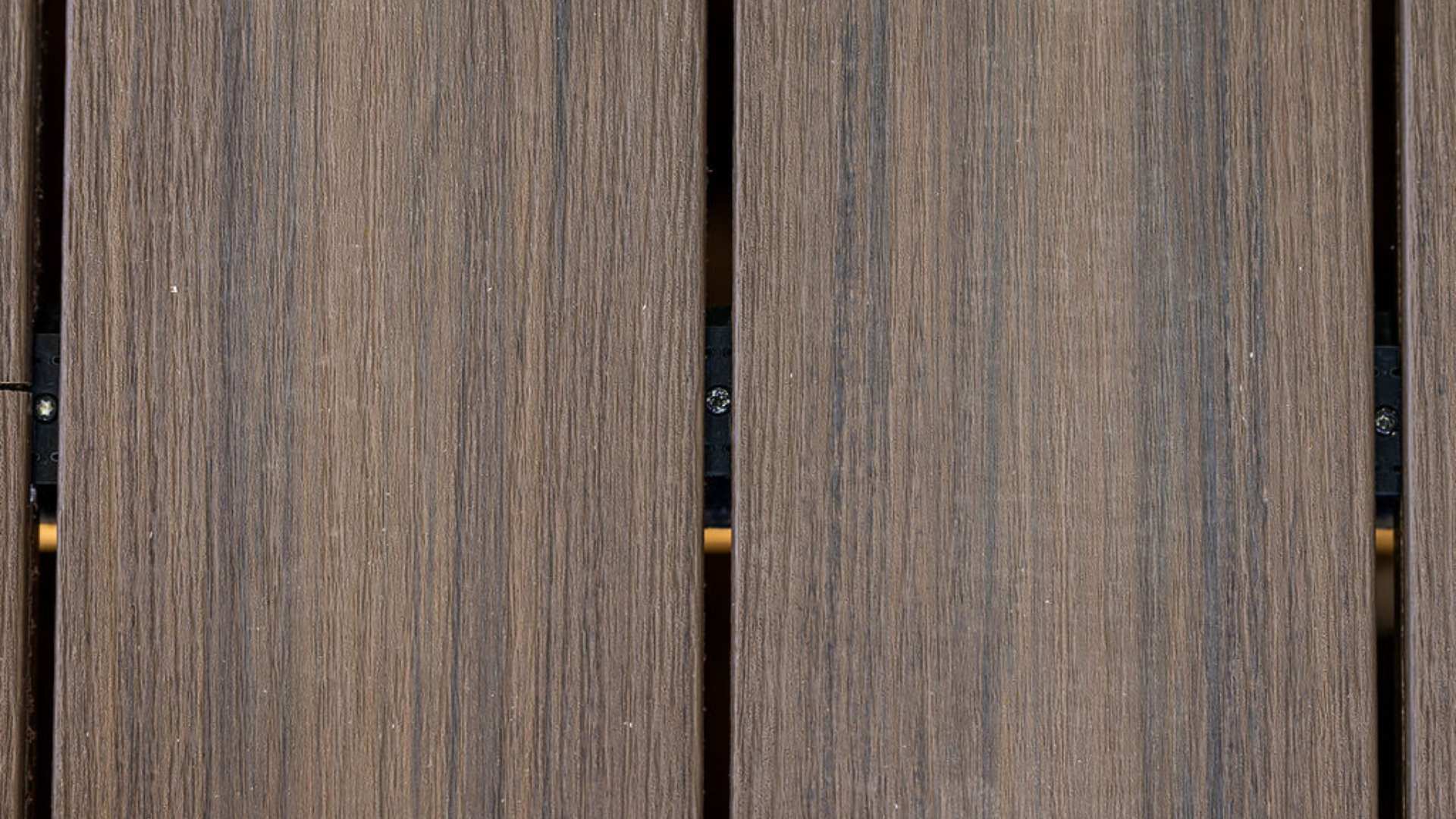 Close up of composite decking showcasing the look is very similar to traditional timber decking, making it a great alternative.