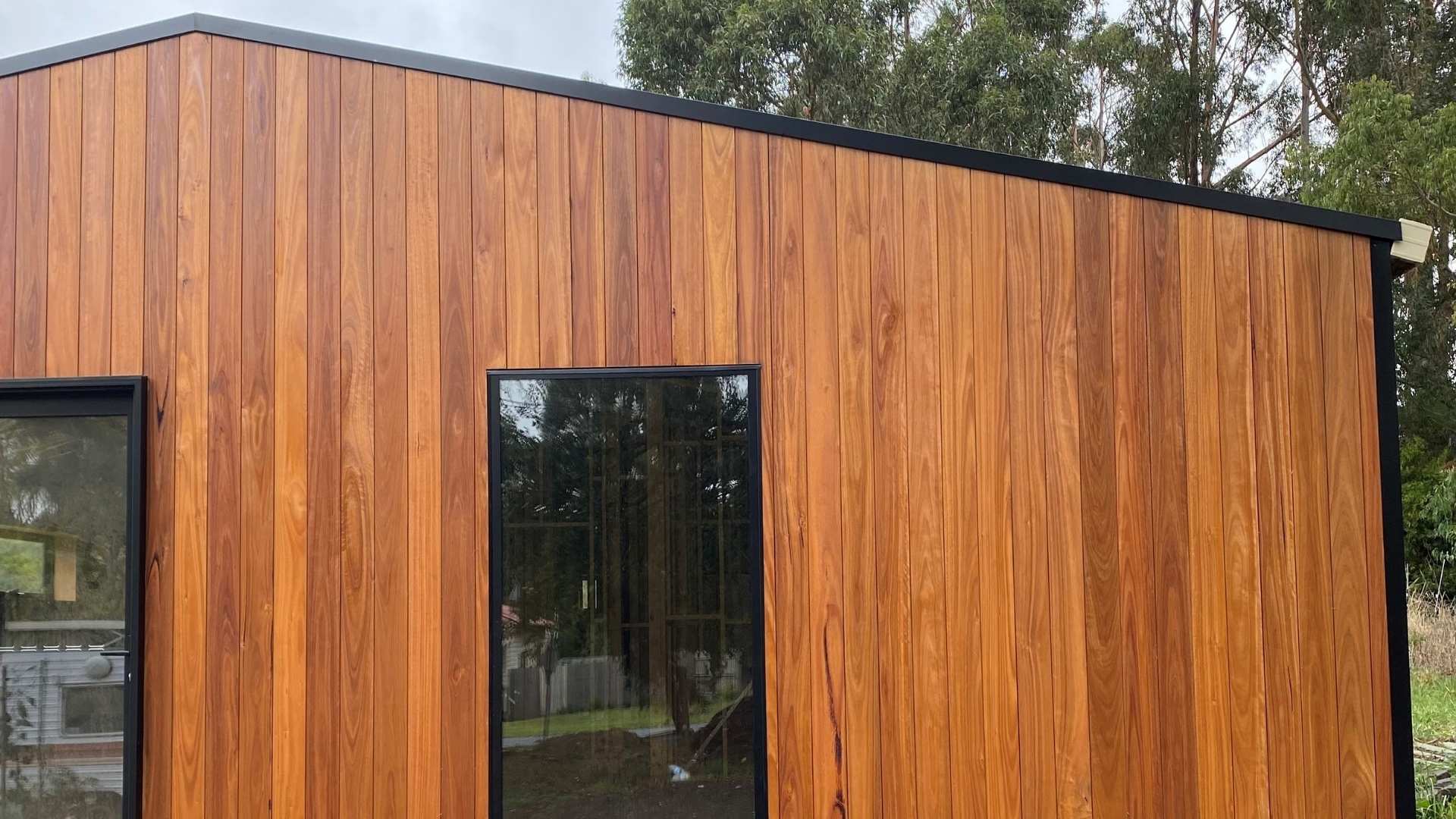 Blackbutt shiplap cladding used on exterior of house.