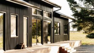 Side profile of Nordic Haven home which has used Thermotek windows & doors.