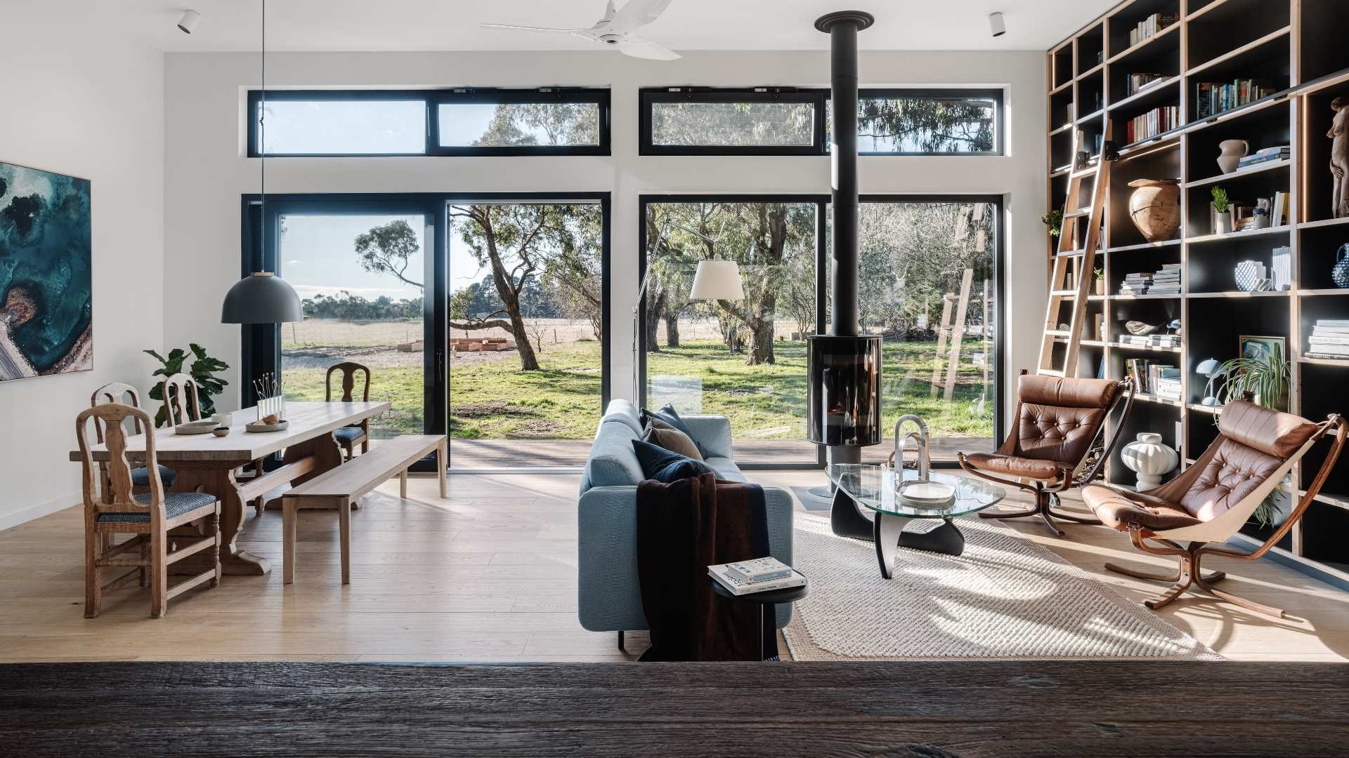 Inside the living space of Nordic Haven home which has used Thermotek windows.