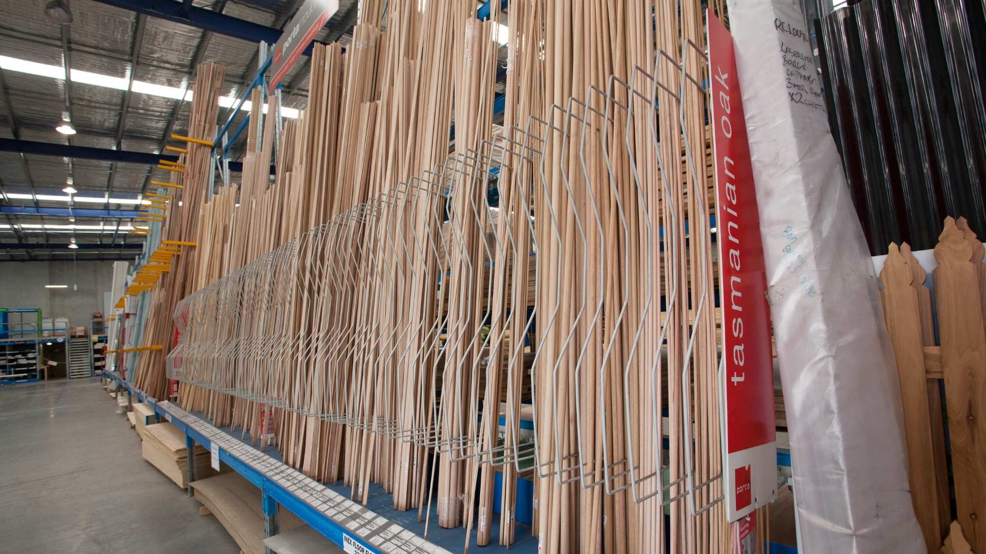 Mouldings on display at Bowens timber yard.