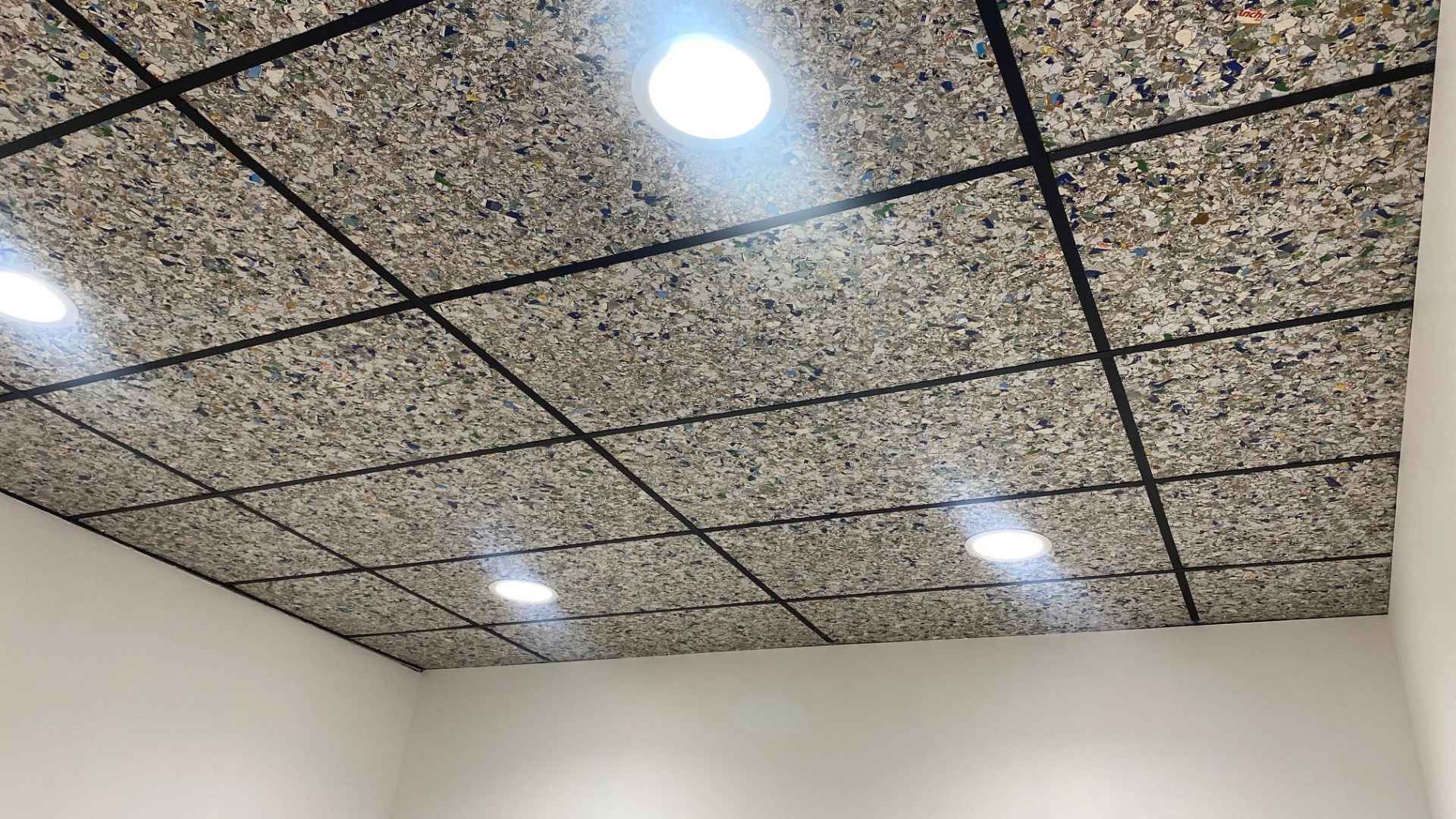 Saveboard ceiling lining used in room.