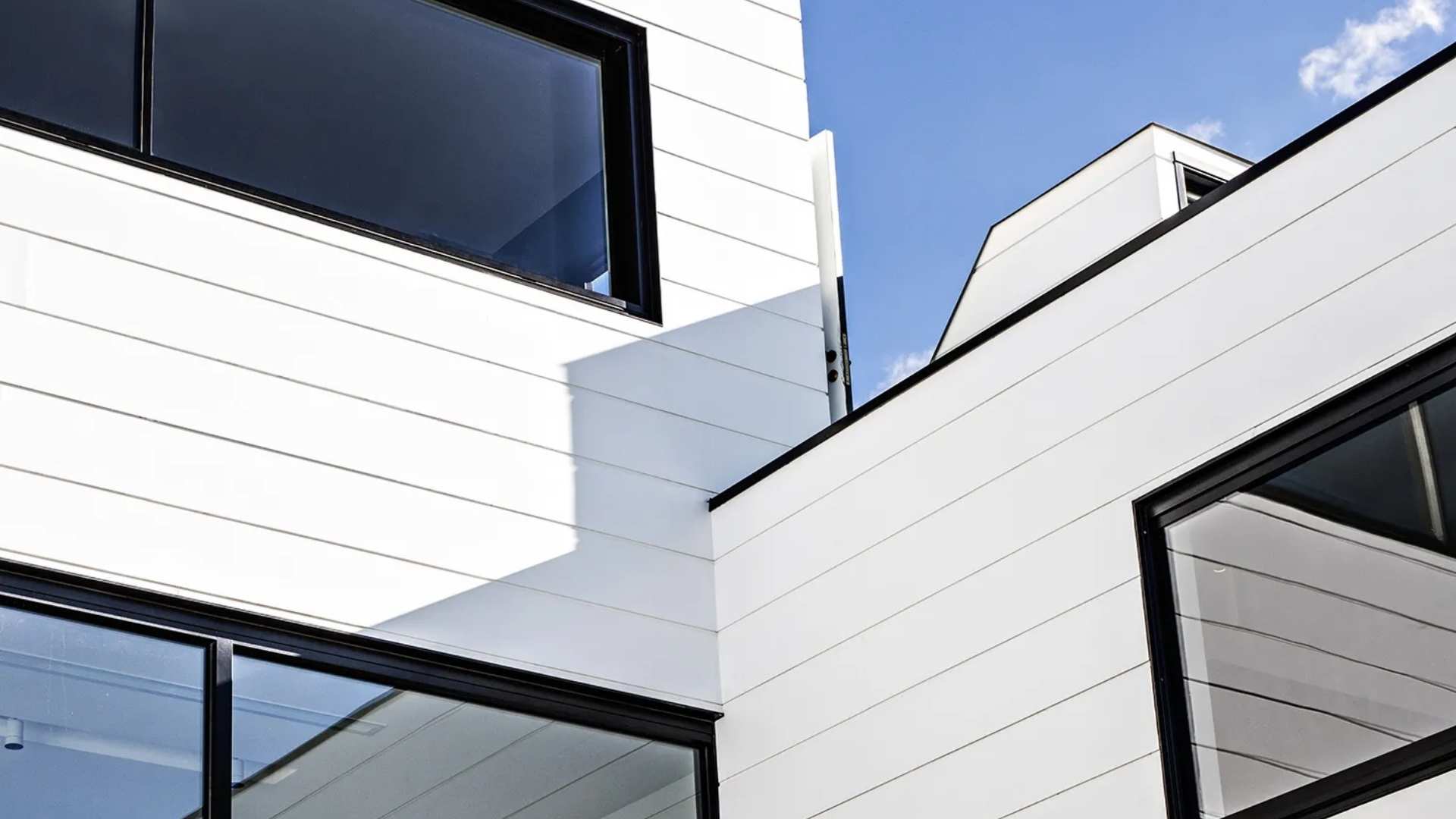 Fibre cement cladding used on residential build.