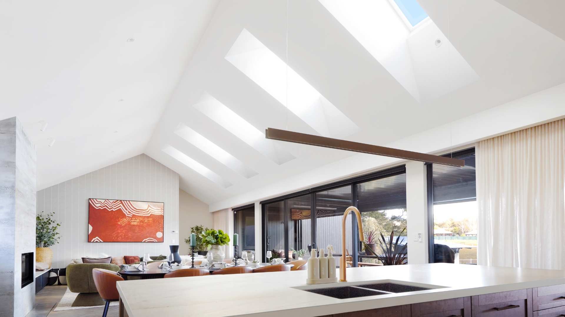 Skylight used in living room setting.