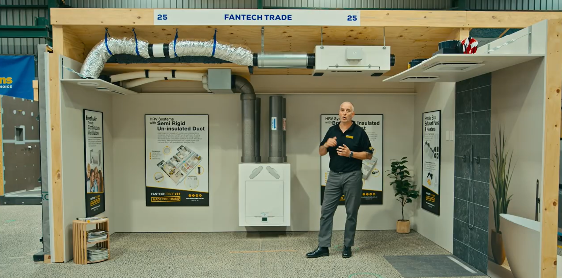 A man discussing HRV systems by fantech